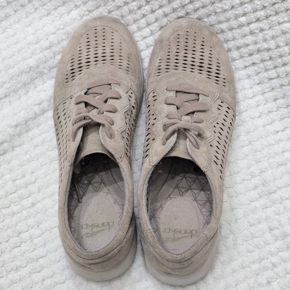 Dansko Charlie Lace Up Sneakers EUR 41 US Womens Size 10 Beige Perforated  Suede - Picture 6 of 10